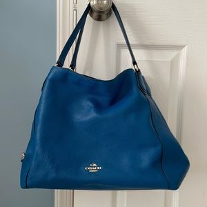 Barely used beautiful blue coach leather bag